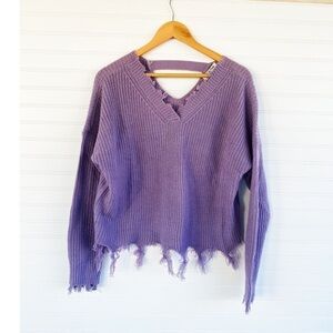 Fringe knit sweater Size Large
